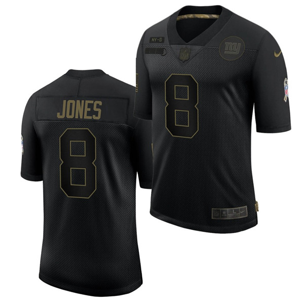 Men's New York Giants #8 Daniel Jones 2020 Black Salute To Service Limited Stitched NFL Jersey
